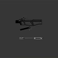 Weapon Frame Components With White And Dark Design Metal Handle And Screws 3d model