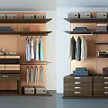 Modern wall hanging open wardrobe 3d model