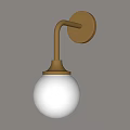Modern Gold Wall Mounted Lamp With White Frosted Spherical Glass Shade