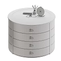 Rotating Jewelry Organizer With White Drawer Storage And Wooden Compartments For Accessories