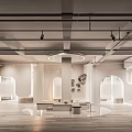 Modern Bridal Shop Interior With Wedding Dress Displays Soft Lighting And Fitting Area
