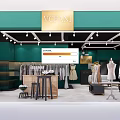 Modern Clothing Store Interior With Green Walls Fashion Apparel Mannequins And Pendant Lights