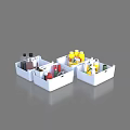 Storage Basket Grocery Basket Storage Box Grocery Box Storage Box Storage Basket Bottles Jars 3d model