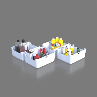 Storage Basket Grocery Basket Storage Box Grocery Box Storage Box Storage Basket Bottles Jars 3d model