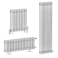 Modern Column Radiators In Black Silver Metal Design For Home Heating Solutions