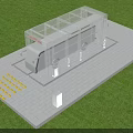 Transparent Glass Sunroom Structure Covering Vehicle on Paved Area With Green Grass and Yellow Markers