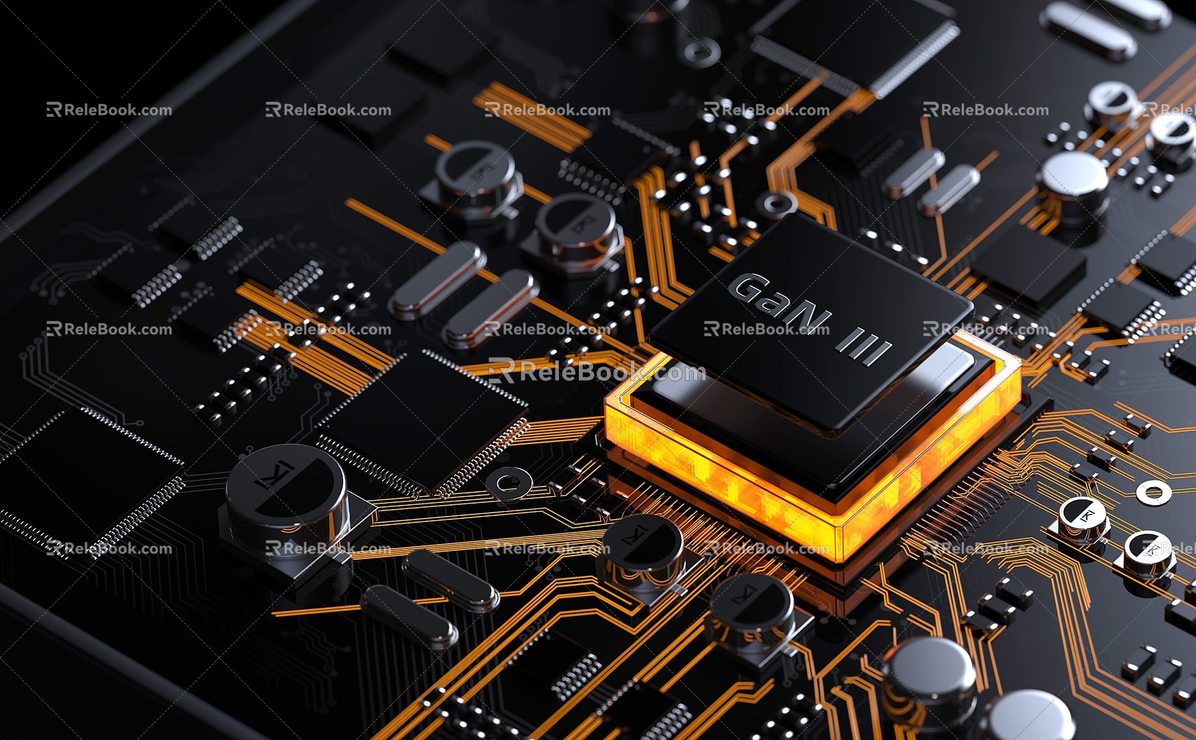 E-commerce intelligent chip internal structure decomposition diagram circuit board explosion diagram circuit line technology chip motor electrical appliance computer intelligent equipment 3d model