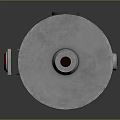 Metallic Cylindrical Weapon Design Featuring Sleek Silver Finish And Mechanical Components