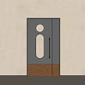 Contemporary Double Door Design With Gray Surface Wooden Bottom And Decorative Cutouts