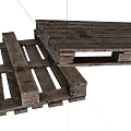Rustic Stone Wood Pallets With Natural Texture And Solid Wooden Construction 3d model