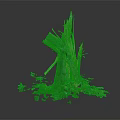 Weathered Wood And Stone Tree Stump Decor With Broken Texture And Green Moss