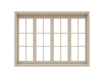 Elegant Beige Sliding Door With Multiple Glass Panels Modern Home Design 3d model
