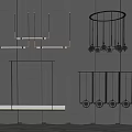 Modern Metal Chandelier Designs With Linear And Circular Frames And Sphere Accents 3d model
