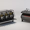 Commercial Coffee Machine With Multiple Brewing Spouts And Stainless Steel Design
