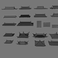 Traditional Chinese Architectural Roof Components With Various Eaves And Tile Styles