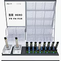 Multi Layer Transparent Hero Display Shelf With Stationery Products And White Boxes 3d model