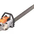 Professional Hardware Tools Chainsaw with Orange Engine Black Handle and Metal Chain 3d model