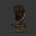 Ancient Chinese Architectural Decorative Piece With Pagoda Roof And Intricate Carvings