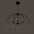 Elegant Modern Hanging Chandelier Featuring Metal Mesh Frame And Crystal Droplets Design