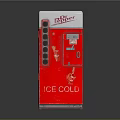 Red Pepsi Vending Machine With ICE COLD Lettering And Classic Exterior Design