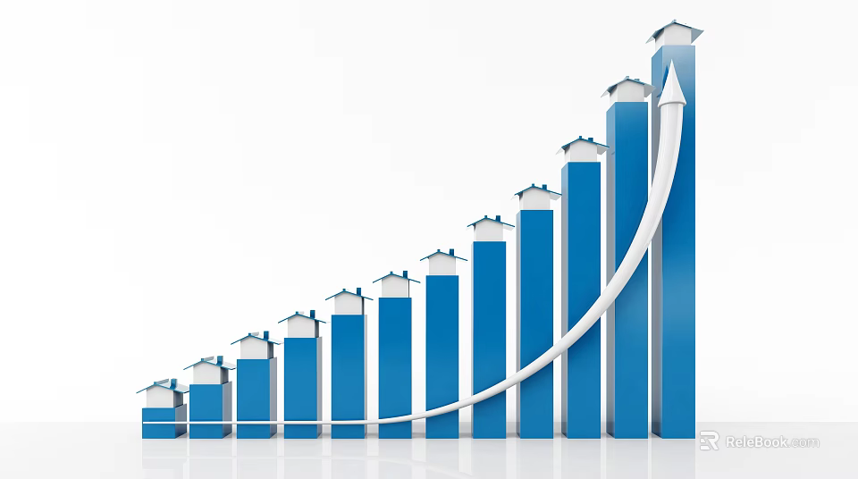 Business Equipment Growth Data Chart Showing Upward Trend And Analytics 3d model 