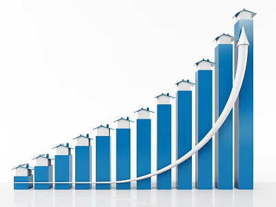Business Equipment Growth Data Chart Showing Upward Trend And Analytics 3d model