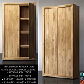 Reclaimed Russian Oak Panel Double Door Cabinet With Storage For Home