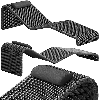Ergonomic Woven Lounge Chair With Adjustable Backrest And Soft Comfortable Cushion 3d model