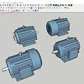 Blue Industrial Electric Motors With Sturdy Housing And High Efficiency Performance