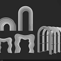 White Decorative Event Doorways With Various Arched Wavy Curved Shape Designs