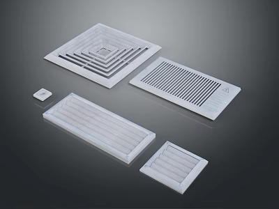 Different Types Of Modern Ventilation Grilles In Various Shapes And Designs 3d model