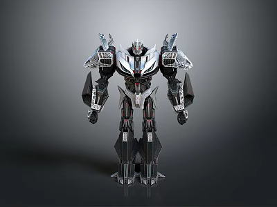 Futuristic Humanoid Robot With Complex Mechanical Parts Metallic Texture And Sci-Fi Design 3d model