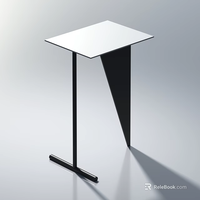 Modern Single Chair With Black Metal Frame And White Seat Minimalist Design 3d model 