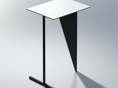 Modern Single Chair With Black Metal Frame And White Seat Minimalist Design 3d model
