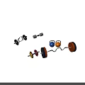 Colorful Fitness Equipment Set Including Dumbbells Barbells And Kettlebells for Home Gym Workouts
