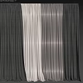 Grey And White Double Layer Sheer Curtains For Modern Window Interior 3d model