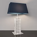 Elegant Modern Table Lamp With Dark Fabric Shade And Layered Crystal Base 3d model