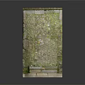 Rustic Stone Pavement with Mossy Slate Slabs and Natural Weathered Surface 3d model
