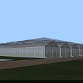 Large Transparent Sunshade Structure For Agricultural Use With Green Grass And Roadside