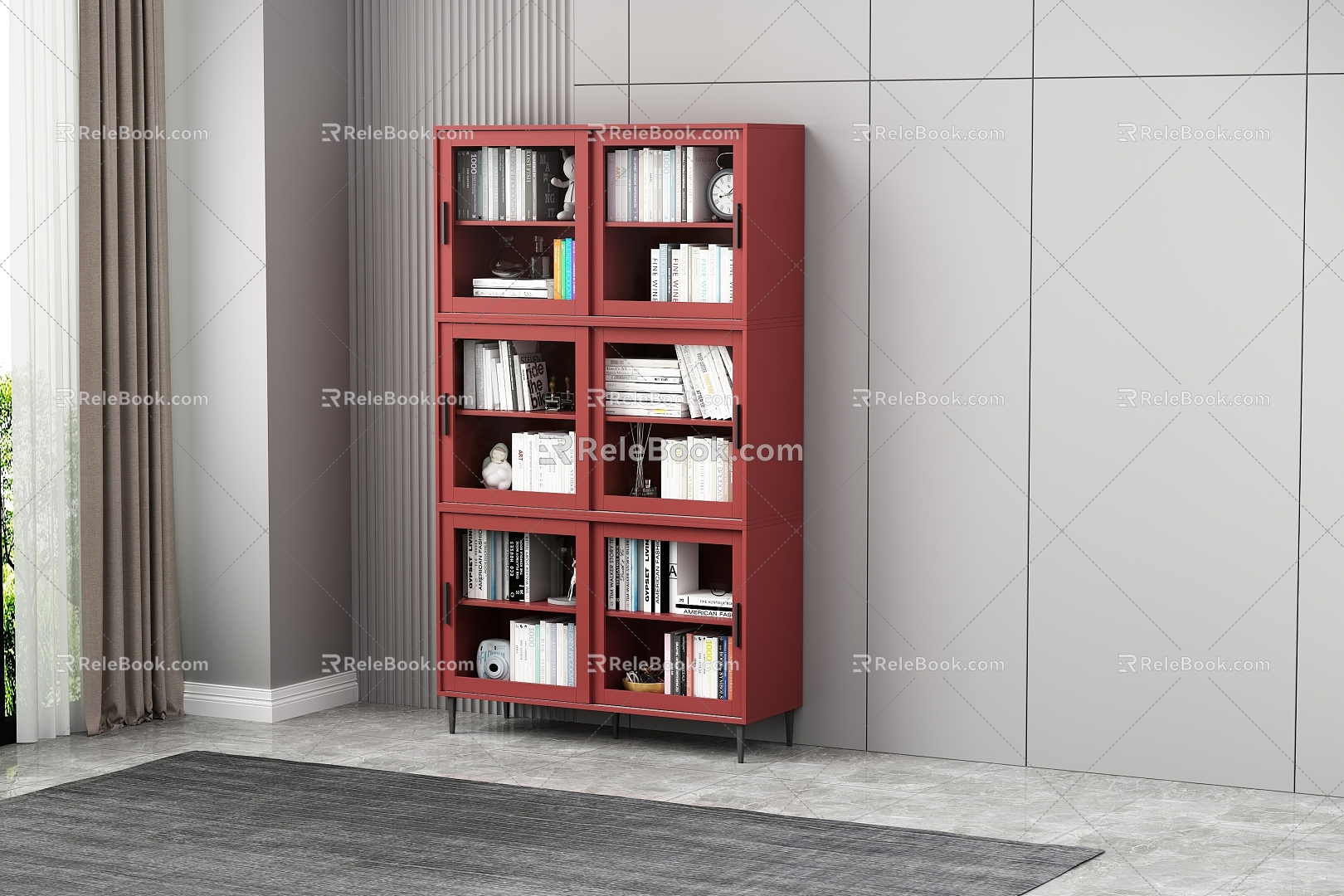 Modern Bookcase Decorative Cabinet 3d model