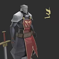 Medieval Knight Armor With Red Emblem Tunic And Warrior Clothing Design