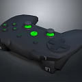 Black Game Controller With Green Buttons Joysticks And LB LT Triggers