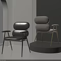 Modern Accent Chairs Black Grey Leather Fabric Upholstered Metal Legs Armrests Minimalist Interior