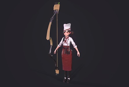 Girl Little Lori Chef 3d model