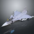 Realistic Gray Fighter Jet Model With Cockpit Weapons And Detailed Wings