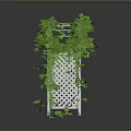 White Trellis Garden Arch Adorned With Lush Green Vines For Outdoor Decoration