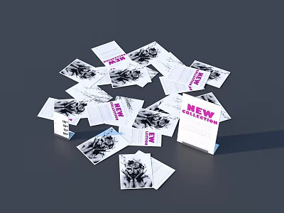 Commercial Equipment New Collection Brochures With Black White Images And Text 3d model
