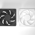 Black and White Computer Cooling Fans with Sleek Design for PC Systems 3d model