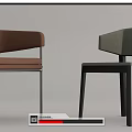 Modern Upholstered Dining Chairs With Brown Gray Colors And Metal Legs Design