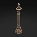 Classical Decorative Columns With Multi Layered Carvings And Finial Top Design